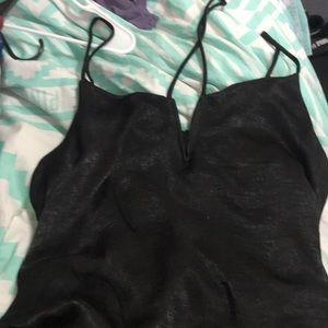 Black silk tank